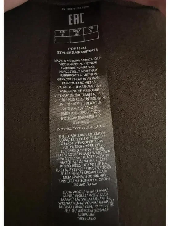 New Rag & Bone Yan Long Sleeve Wool Sweater Dress in Army Size 8 - Picture 12 of 13